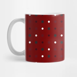 Red with gray and white dots Mug